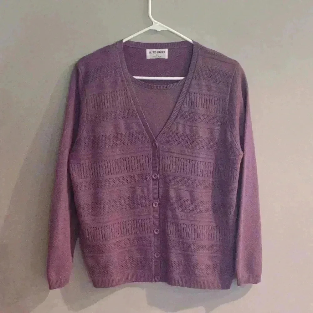 Alfred Dunner purple cardigan‎ w/ built in tank women's large